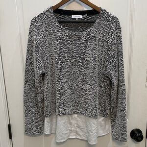 Calvin Klein Black and White Textured Sweatshirt
